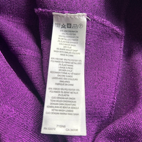 FRENCH CONNECTION Vintage SIZE 6 DEEP PURPLE BANDAGE BODYCON MINI stretchy DRESS - Picture 11 of 12